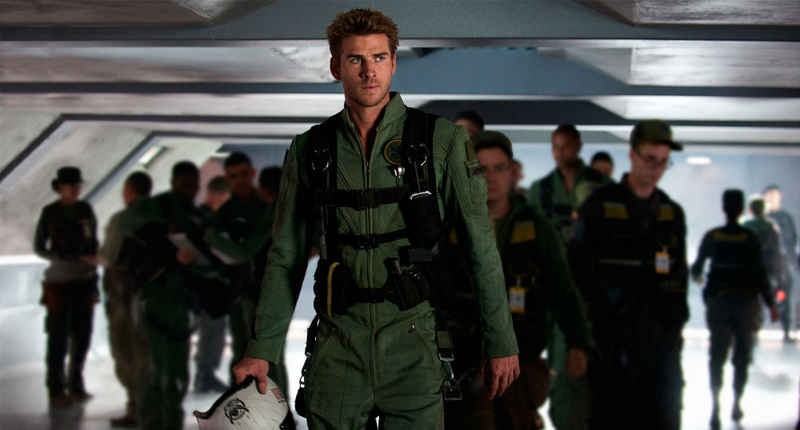 Emmerich says the character played by Liam Hemsworth is one of the movie’s two leads. The other is Jeff Goldblum.